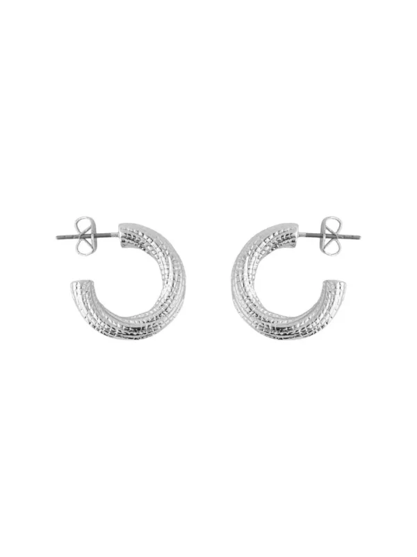 Pieces Jewellery<Sia Hoop Earring (Silver)