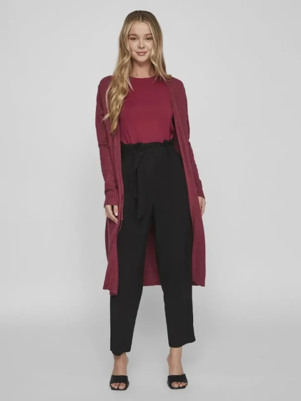 Vila Jumpers & Cardigans<Sian Longline Cardigan (Beet Red)