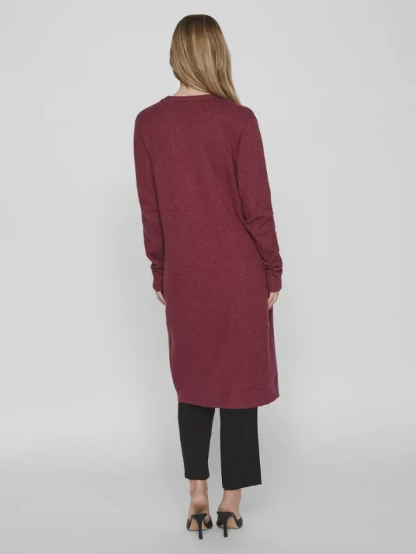 Vila Jumpers & Cardigans<Sian Longline Cardigan (Beet Red)