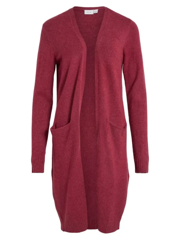 Vila Jumpers & Cardigans<Sian Longline Cardigan (Beet Red)