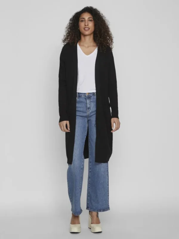 Vila Jumpers & Cardigans<Sian Longline Cardigan (Black)