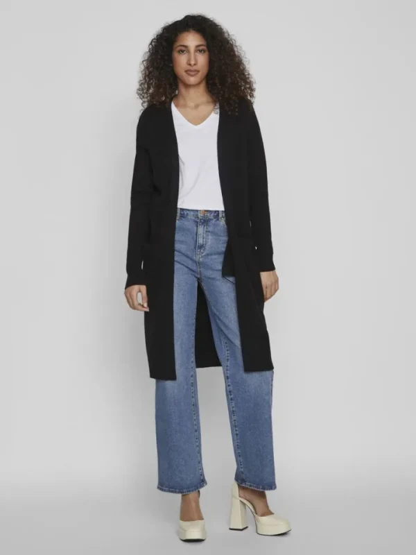 Vila Jumpers & Cardigans<Sian Longline Cardigan (Black)