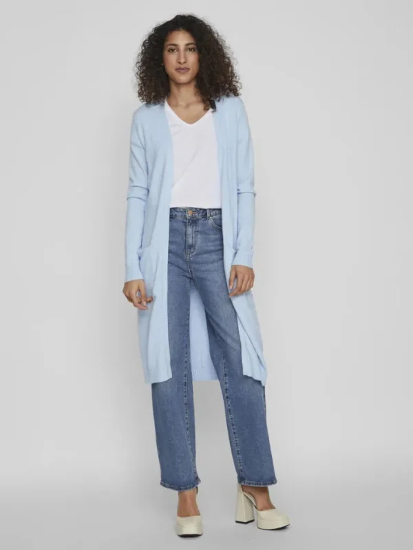 Vila Jumpers & Cardigans<Sian Longline Cardigan (Kentucky Blue/Melange)