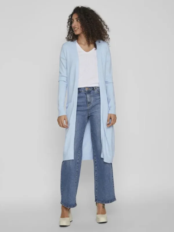Vila Jumpers & Cardigans<Sian Longline Cardigan (Kentucky Blue/Melange)