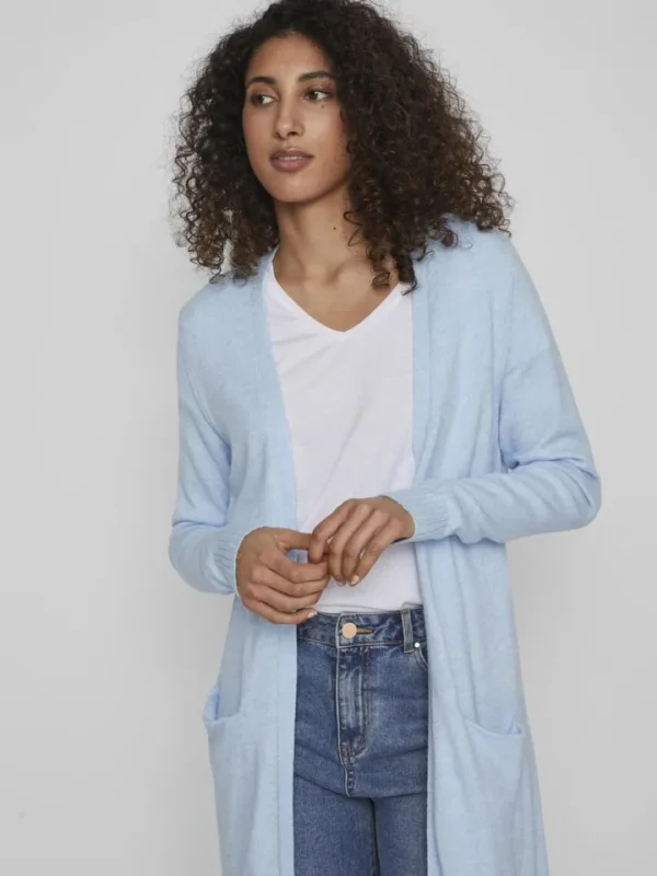 Vila Jumpers & Cardigans<Sian Longline Cardigan (Kentucky Blue/Melange)