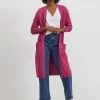 Vila Jumpers & Cardigans<SIAN LONGLINE CARDIGAN (MAGENTA HAZE)