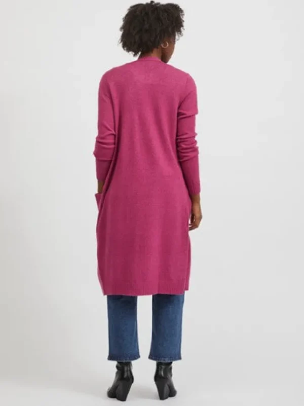 Vila Jumpers & Cardigans<SIAN LONGLINE CARDIGAN (MAGENTA HAZE)