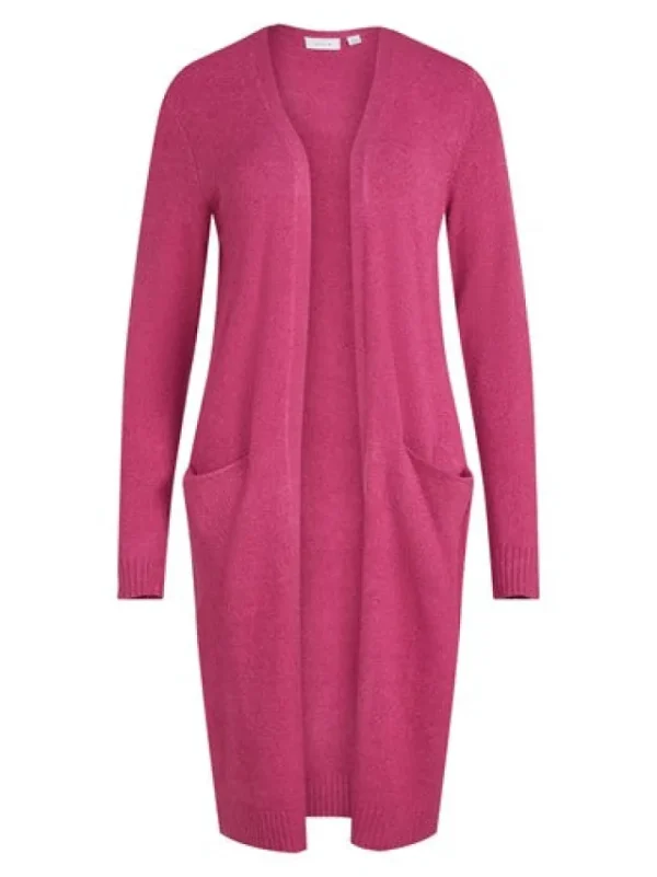 Vila Jumpers & Cardigans<SIAN LONGLINE CARDIGAN (MAGENTA HAZE)