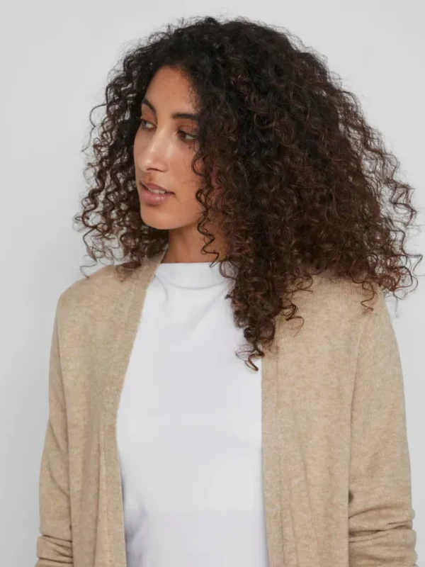 Vila Jumpers & Cardigans<Sian Longline Cardigan (Natural Melgane)