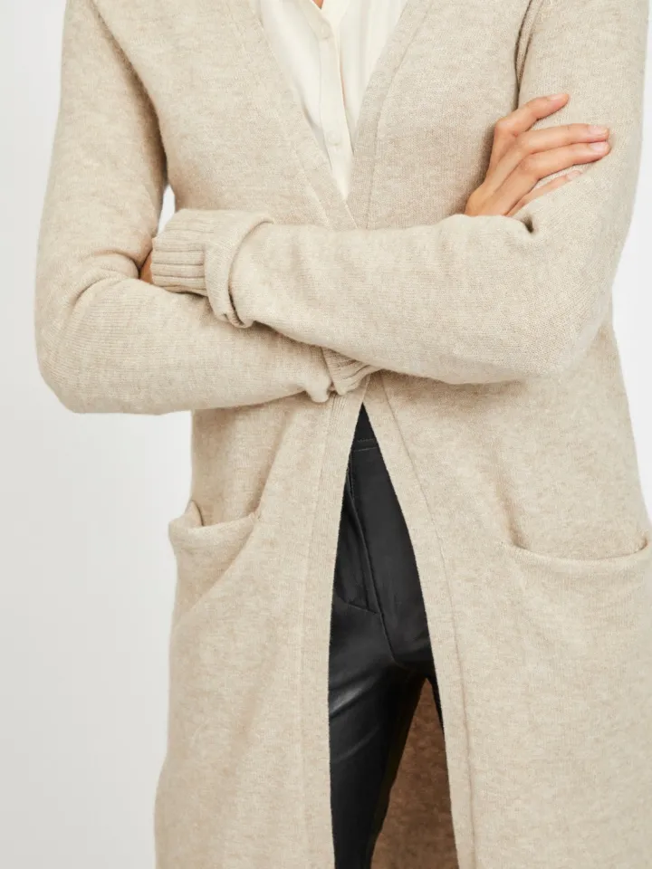 sian_longline_cardigan_na_4-1.webp Vila Jumpers & Cardigans<Sian Longline Cardigan (Natural)