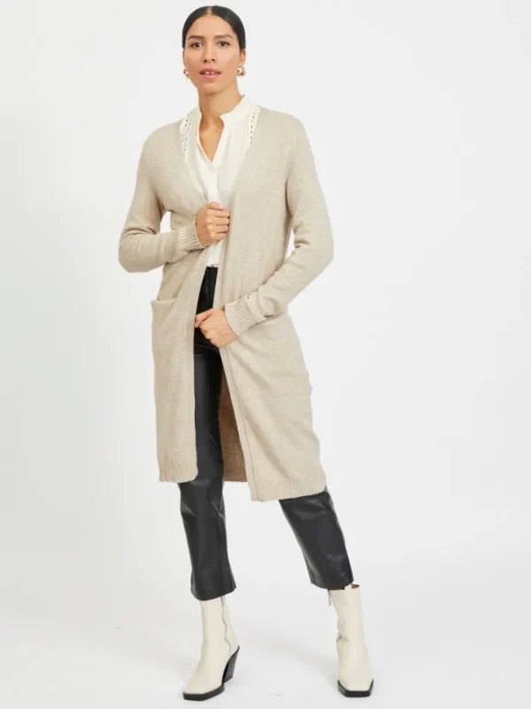 Vila Jumpers & Cardigans<Sian Longline Cardigan (Natural)