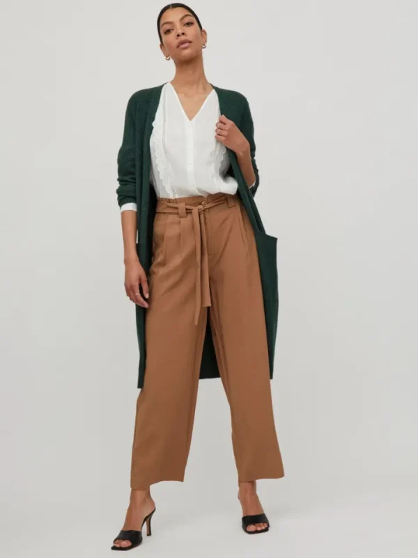 Vila Jumpers & Cardigans<Sian Longline Cardigan (Pineneedle/Dark Melange)
