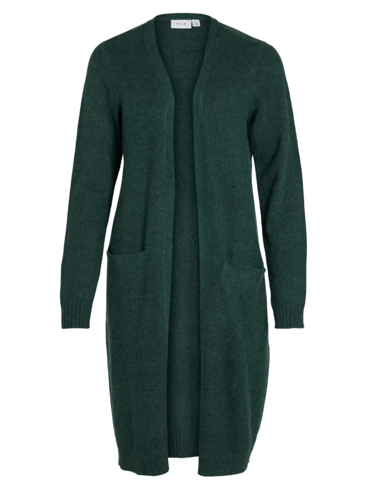 sian_longline_cardigan_pi_4.webp Vila Jumpers & Cardigans<Sian Longline Cardigan (Pineneedle/Dark Melange)