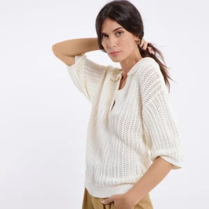 Artlove Jumpers & Cardigans<SIBEL SHORT SLEEVED JUMPER (CREAM)