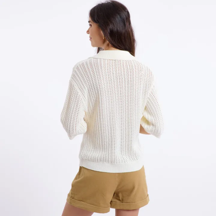 sibel_short_sleeved_jumpe_3.webp Artlove Jumpers & Cardigans<SIBEL SHORT SLEEVED JUMPER (CREAM)
