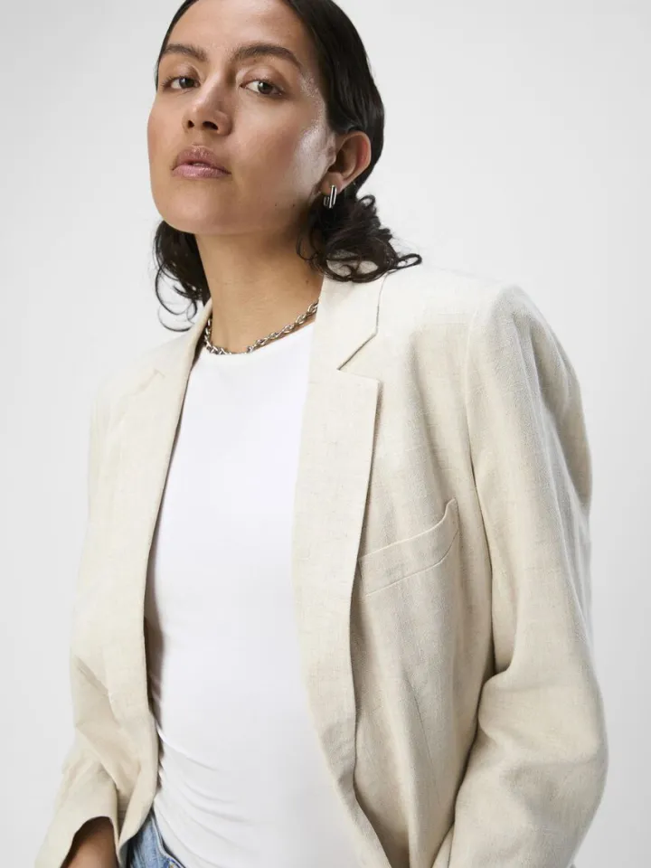 sigrid_linen_blend_blazer_2.webp Object Coats | Blazers<Sigrid Linen Blend Blazer (Sandshell)