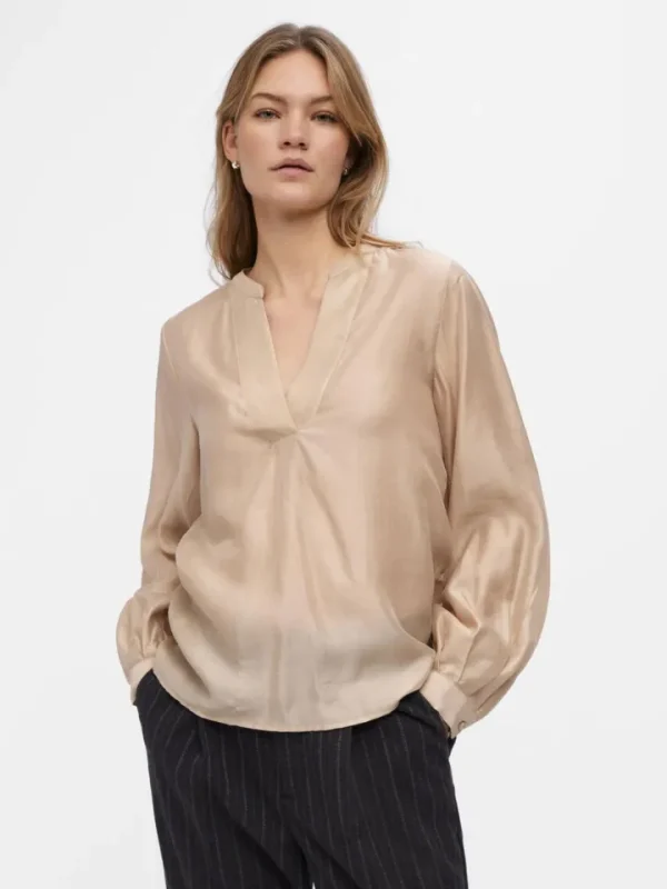 Object Shirts & Blouses<SIRU L/S TOP (HUMUS)