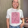 Vila T-Shirts<Sive Line O-Neck T-Shirt (Snow White/Pink)