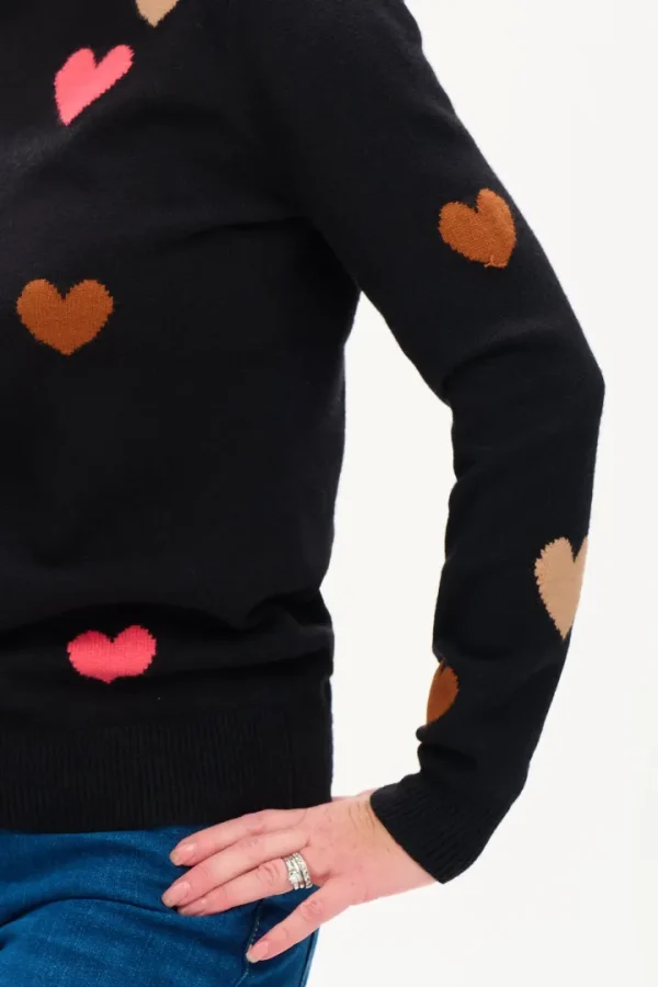 Sugarhill Jumpers & Cardigans<Stacey Jumper - Black, Scattered Hearts