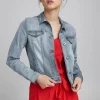 Ichi Jackets<Stampe Denim Jacket (Washed light Blue)