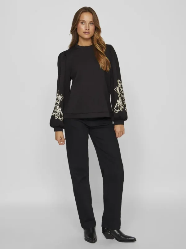 Vila Hoodies & Sweatshirts | Jumpers & Cardigans<Sybil Embroidered Sweater ( Beauty/Birch)