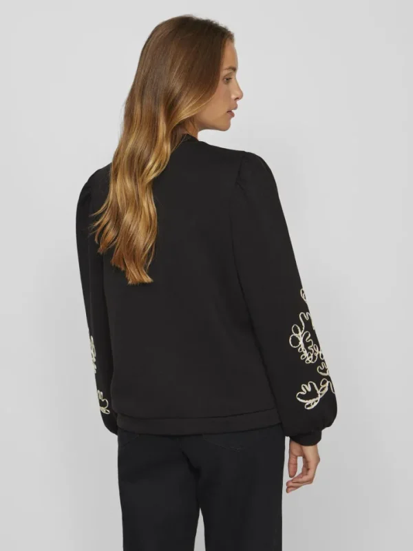 Vila Hoodies & Sweatshirts | Jumpers & Cardigans<Sybil Embroidered Sweater ( Beauty/Birch)
