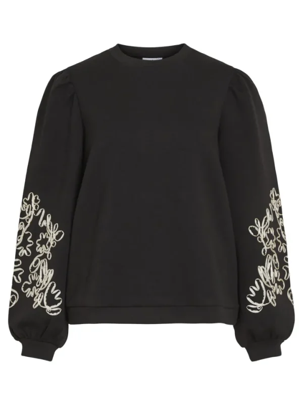 Vila Hoodies & Sweatshirts | Jumpers & Cardigans<Sybil Embroidered Sweater ( Beauty/Birch)