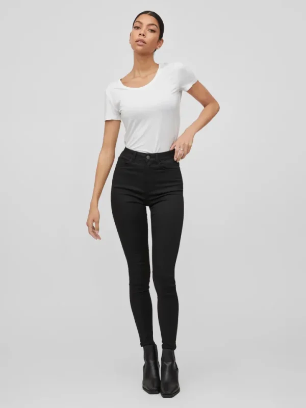 Vila Jeans<TAY HIGH WAISTED SKINNY JEANS (BLACK)