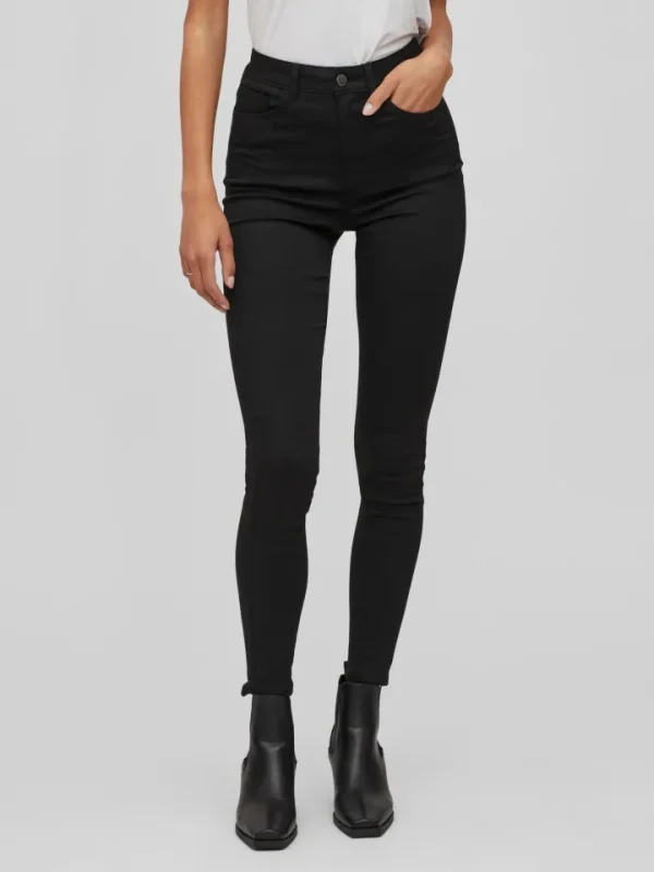 Vila Jeans<TAY HIGH WAISTED SKINNY JEANS (BLACK)