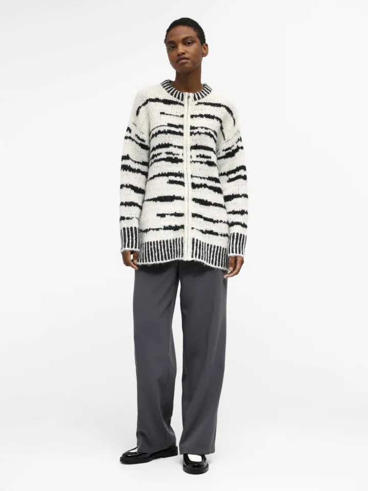 tessa_knit_cardigan_black_3.webp Object Jumpers & Cardigans<Tessa Knit Cardigan (Black/White)