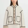 Ichi Jumpers & Cardigans<Tessa Quilted Cardigan (Almond Milk)