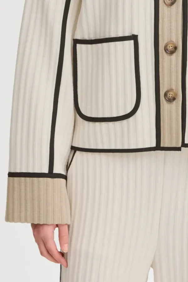 Ichi Jumpers & Cardigans<Tessa Quilted Cardigan (Almond Milk)