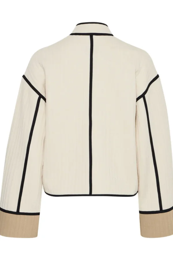 Ichi Jumpers & Cardigans<Tessa Quilted Cardigan (Almond Milk)