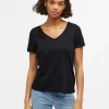 Object T-Shirts<TESSI V NECK T-SHIRT (BLACK)