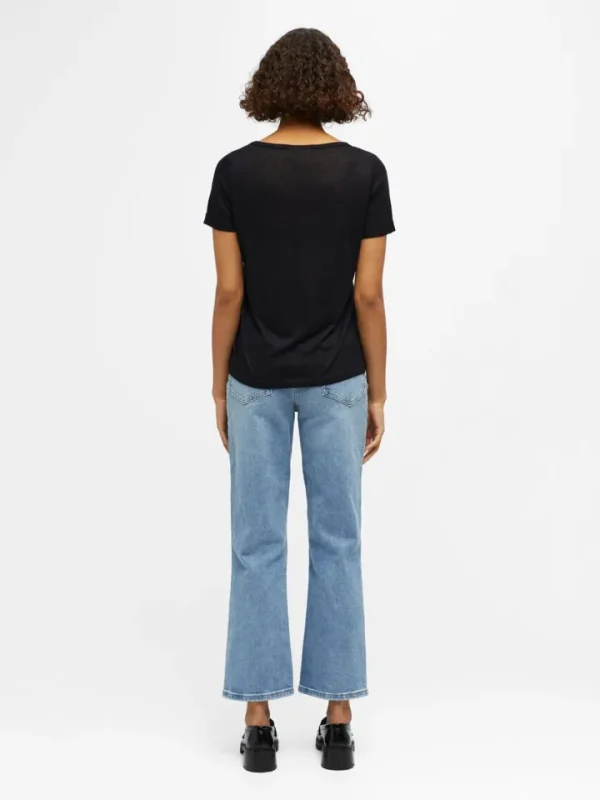 Object T-Shirts<TESSI V NECK T-SHIRT (BLACK)