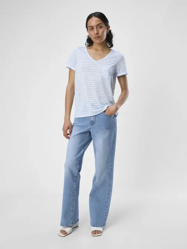 Object T-Shirts<Tessi V-Neck T-Shirt (White/Brunnera Blue)