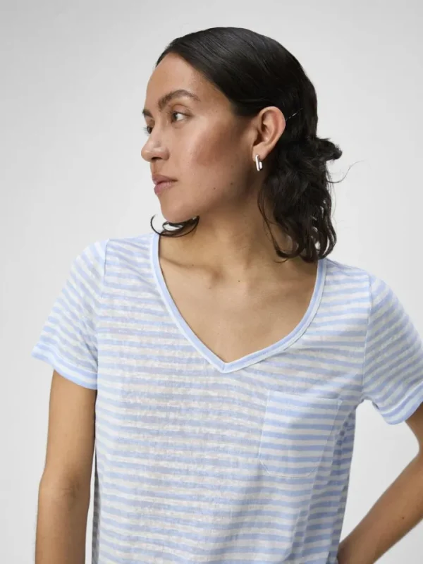 Object T-Shirts<Tessi V-Neck T-Shirt (White/Brunnera Blue)
