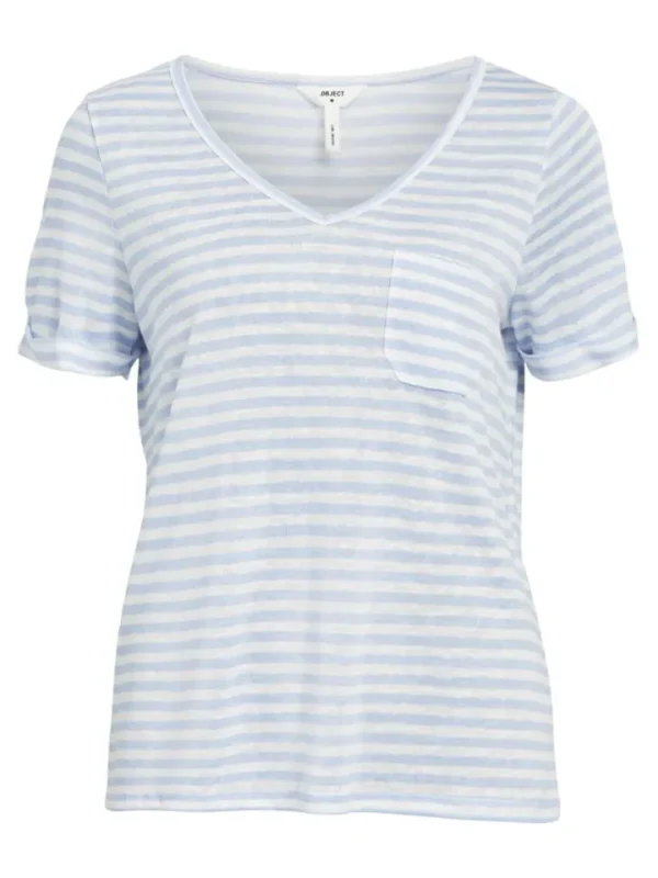 Object T-Shirts<Tessi V-Neck T-Shirt (White/Brunnera Blue)