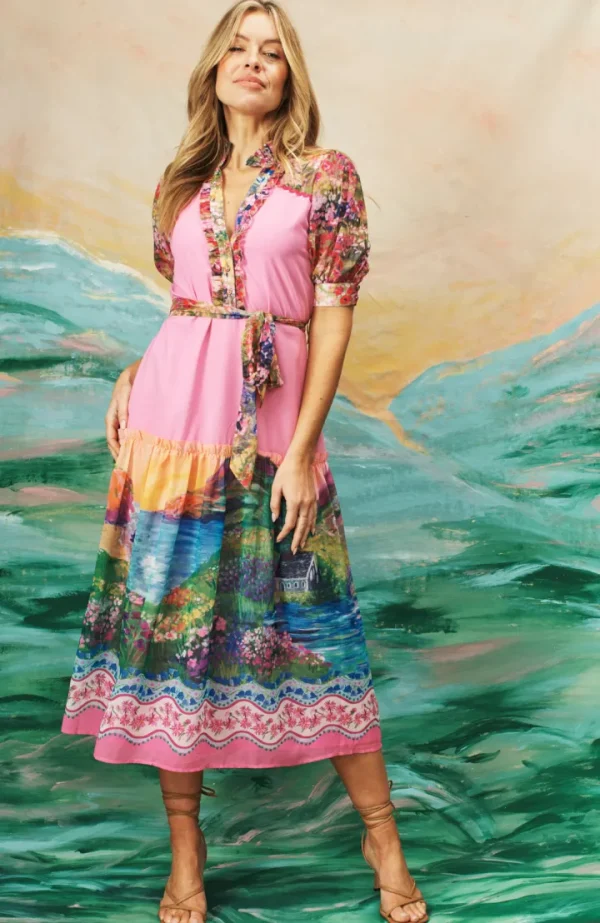 Hope & Ivy Occasionwear | Dresses<The Alamy Button Front Midi Dress