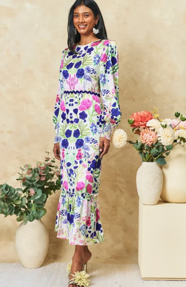 Hope & Ivy Occasionwear | Dresses<The Caroline High Neck Maxi Dress ( Multi)