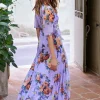 Hope & Ivy Occasionwear<The Cherish Flutter Sleeve Maxi Wrap Dress With Tie Waist