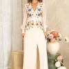 Hope & Ivy Occasionwear | Dresses<The Jayda Embellished Blouson Sleeve Midi Dress