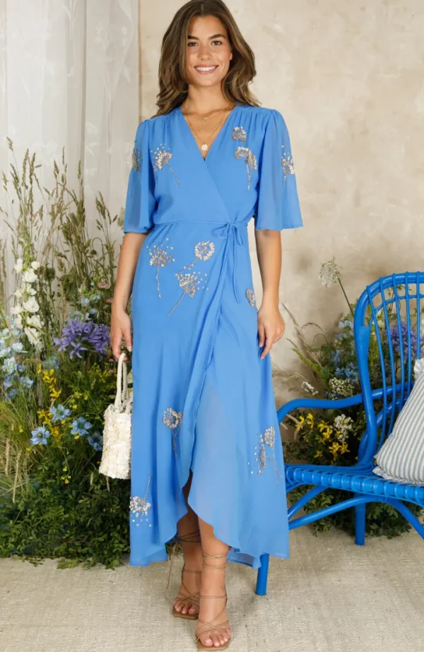 Hope & Ivy Occasionwear | Dresses<The Mallory Embellished Wrap Dress