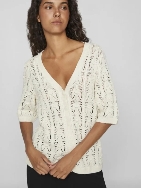 Vila Jumpers & Cardigans<Thena V-Neck Knit Cardigan (Birch)