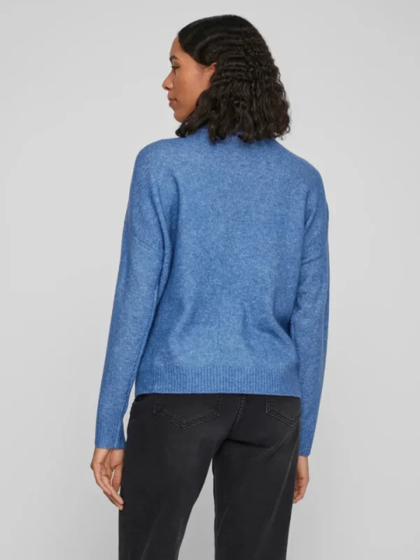 Vila Jumpers & Cardigans<Thilda Zip Knit Jumper (Federal Blue Melange)