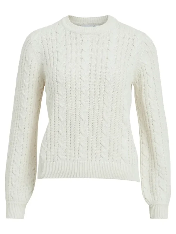 Vila Jumpers & Cardigans<Tilla Cable Knit Top (Off White)