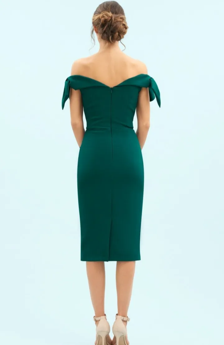 tilly_pencil_dress_forres_2.webp Pretty Dress Company Occasionwear<Tilly Pencil Dress (Forrest Green)