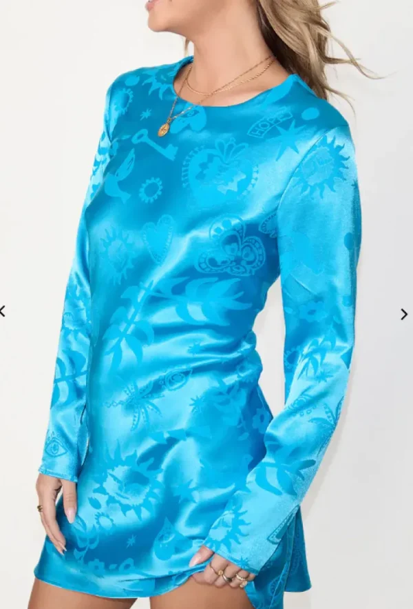 Never Fully Dressed Occasionwear | Dresses<Turquoise Sundazed Summer Mini Soho Dress (Blue)