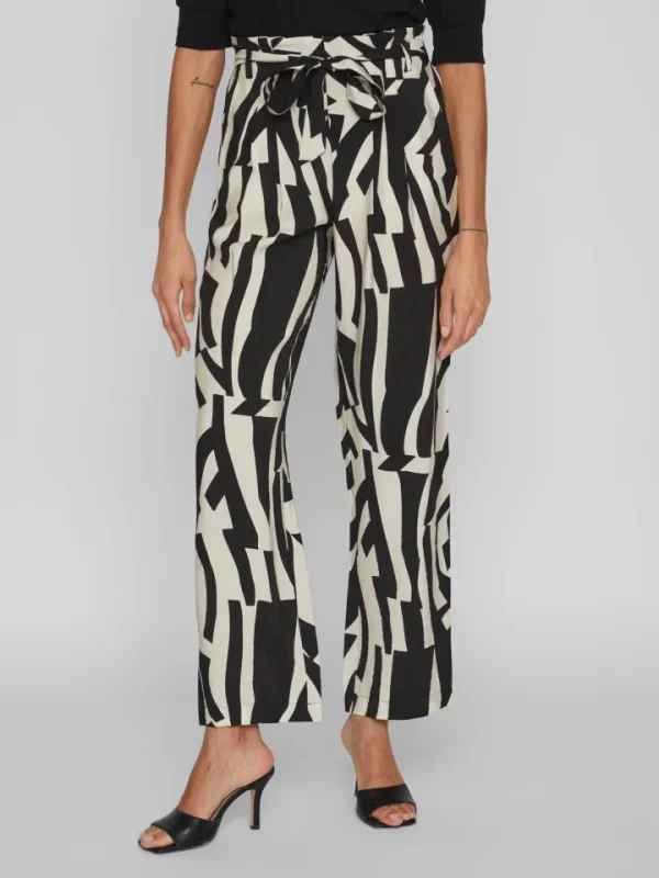 Vila Pants<UMA PAPERBAG PANTS (BLACK/BIRCH)