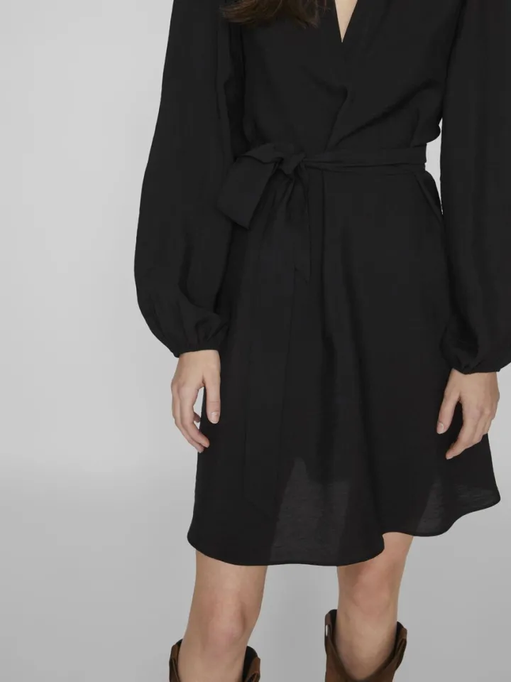 vandy_ls_short_dress_blac_4.webp Vila Dresses<VANDY L/S SHORT DRESS (BLACK BEAUTY)